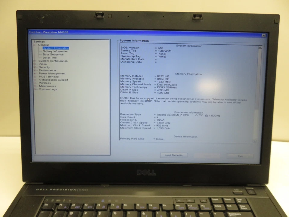 Laptop Dell Precision M4500 Intel Core i7-720QM 8 GB 500 GB Win XP Quadro FX 880M Foto 2 de 4