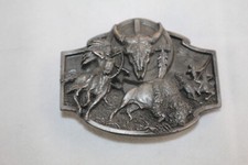Vintage Belt Buckle 1989 Siskiyou Co. E- 85s Native American