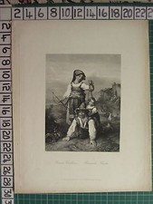 c1860 ANTIQUE PRINT ~ ROMAN CHILDREN
