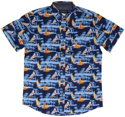 New Men's Hawaiian Shirt Bristol Club Short Sleeve Button Down NWT Size Medium