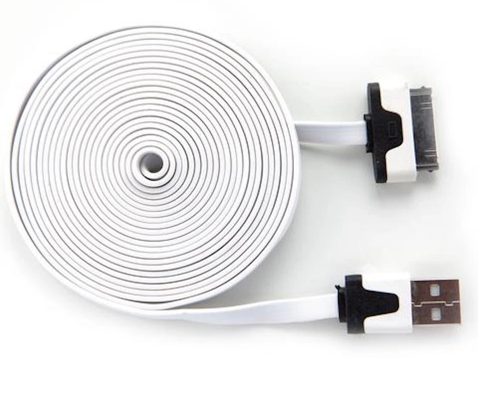 плоская лапша usb данных синхронизации зарядный кабель для iphone 4 4s 3g 3gs iPod 1 2 classic - Изображение 3 из 4