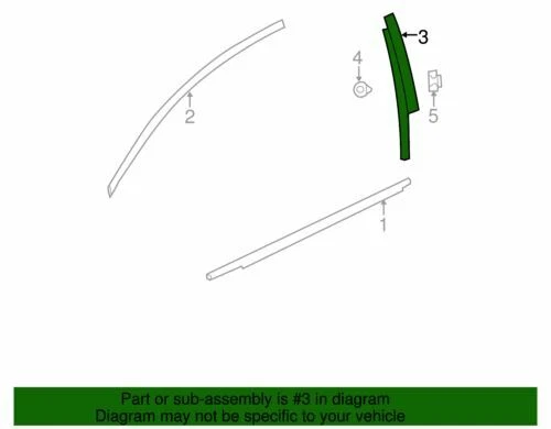 OEM NEW 2012-17 GM Buick Verano Right Side Door Window Frame Rear Cover 22856054 — 第 2/4 张图片