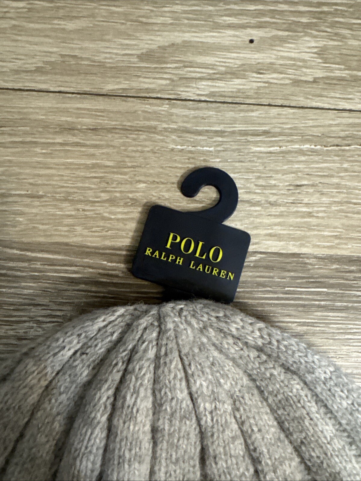 Cappello Polo Ralph Lauren uomo grigio misto lana polsino a costine maglia berretto nero pony