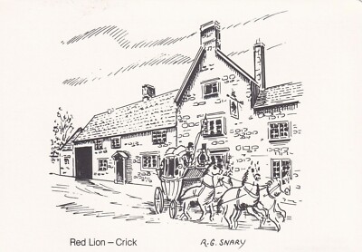Red Lion Crick Rugby Northamptonshire RG Snary Sketch Postkarte
