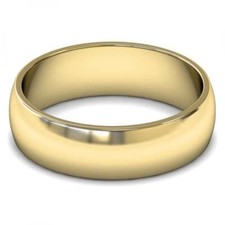 9ct Yellow Fairtrade Gold 6mm Classic Traditional D Shape Wedding Ring