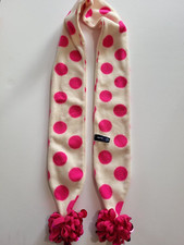 Gap Kids Scarf White with Pink Polka Dots Sequin Ends One Size Fits Most