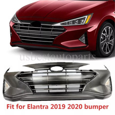 Front Bumper Cover Set For 2019 2020 Hyundai Elantra Sedan Not Fold W/grill Lamp