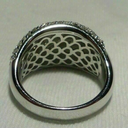 1.40Ct Round Cut Tester Pass Moissanite Wedding Ring Band 14K White Gold Plated - Picture 3 of 5