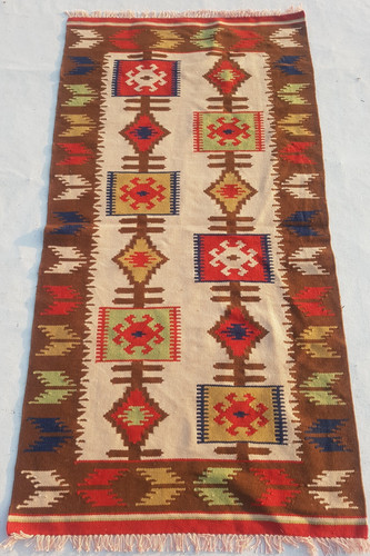 Vintage Traditional Handcrafted Turkish Kilim Rug for Home Décor 159x83 cm