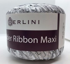 Berlini Ladder Ribbon Maxi Yarn 90 Silver 50gr 98yds