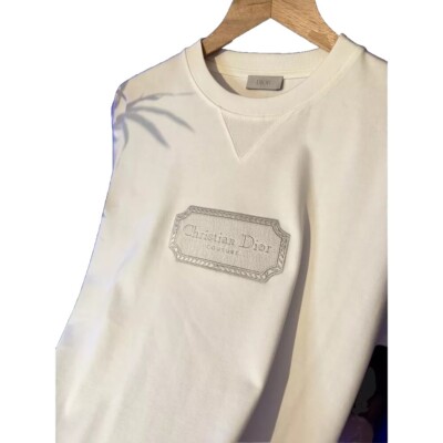 Christian Dior Relaxed-Fit White Tshirt Embroidered Logo | eBay