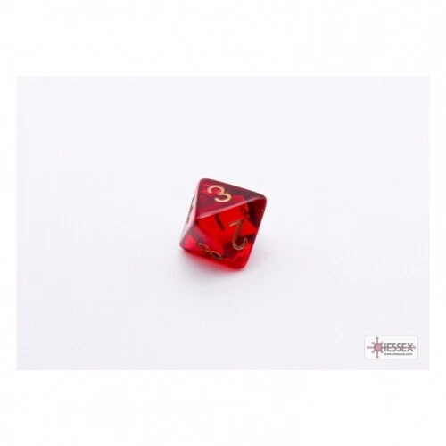 Würfel - Lab Dice - Translucent Crimson gold (7+1 Würfelset-Tube) - Bild 4 von 4