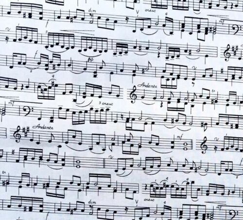 Fat Quarter Sheet Music Musician Musical Cotton Fabric Ideal for Face Masks  - Picture 1 of 2