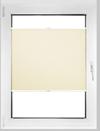 Plissee Jalousie Faltenstore beidseitig verschiebbar sand 144 x 96 cm