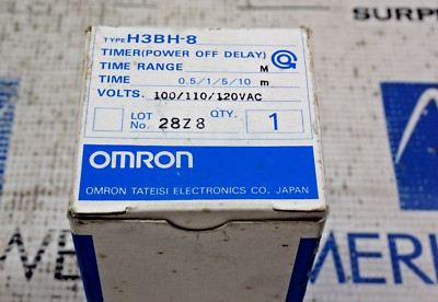 Omron H3BH-8 Timer100/110/120VAC 0.5/1/5/10 Power Off Delay