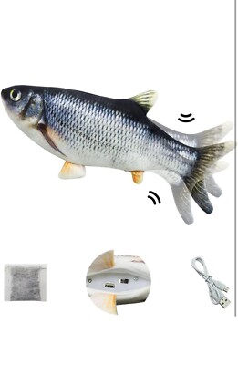 Flopping Fish Toy for Cat Interactive Floppy Fish Dog Toy Dancing Wiggle Cat 11 