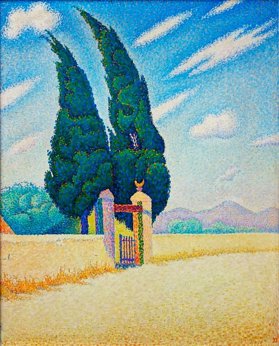 Paul Signac Les deux cypr s LITHO Print 11x15in Ed ltd Modern