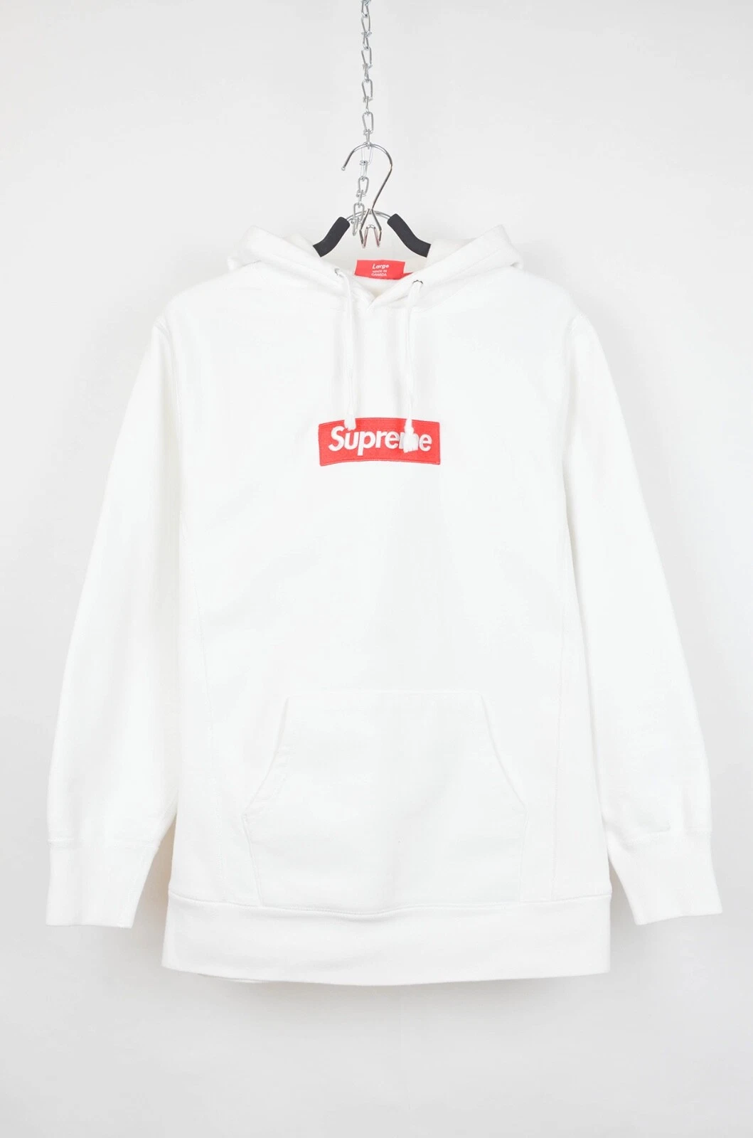 Sweat à capuche blanc logo boîte SUPREME