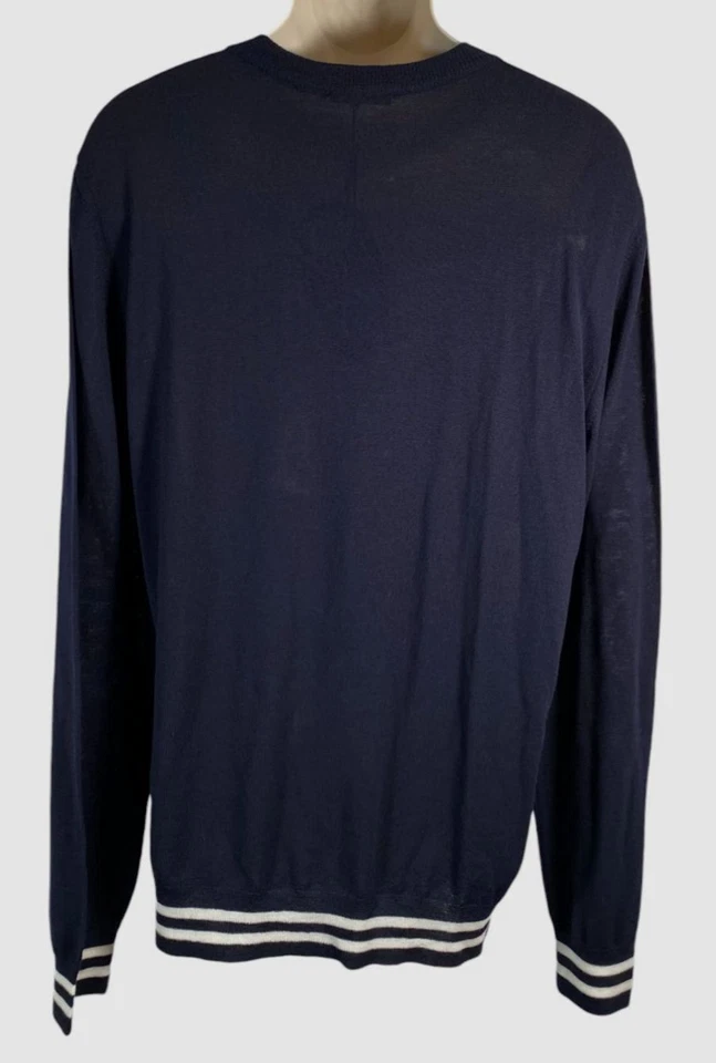 Balmain Men's Blue Maxi Monogram Wool Sweater Size XL - Image 2 of 3