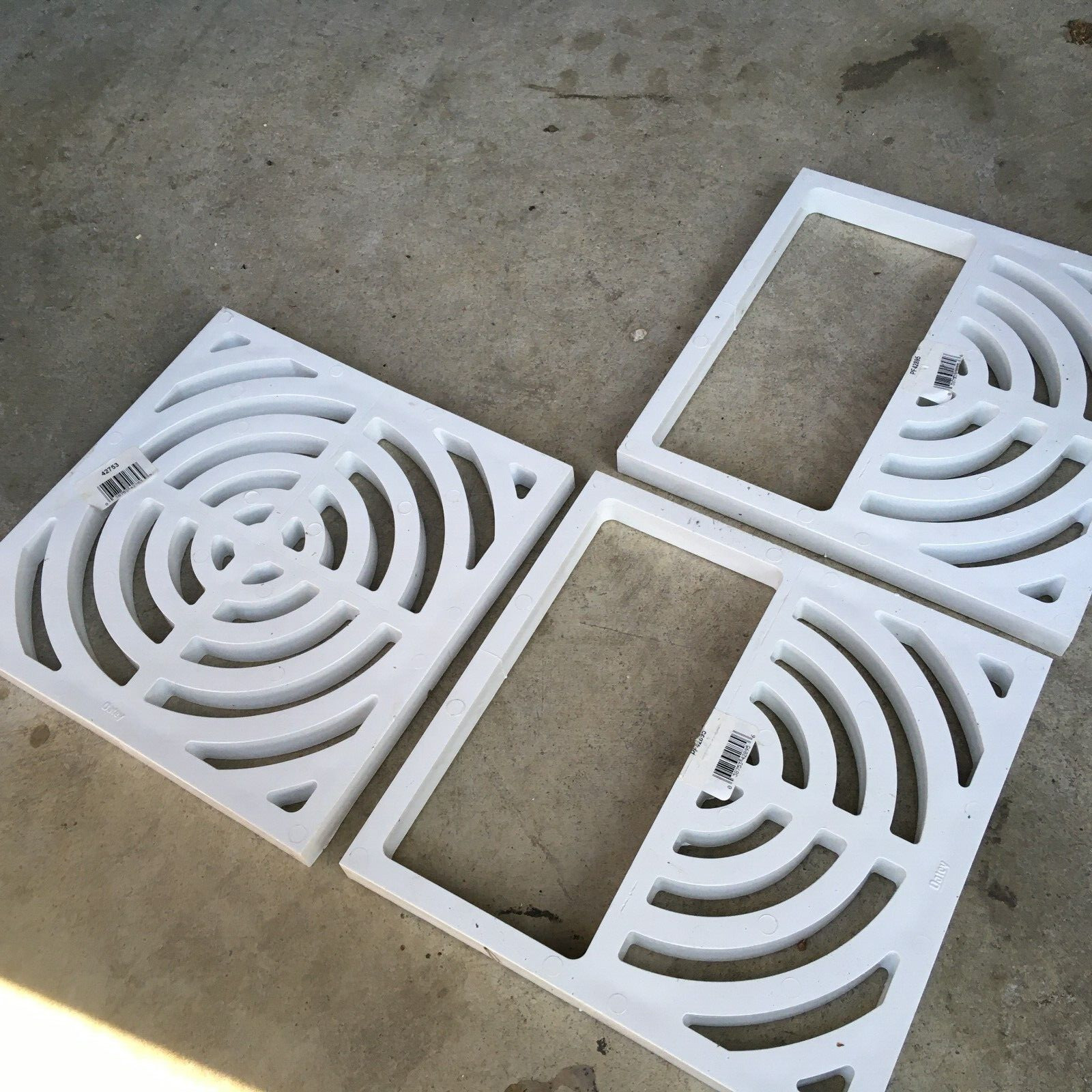 (LOT OF 3) 2-PROFLO 1/2 Grate & 1 Full Grate 9" X 9" Floor Drain Grates Only