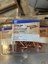 Hillman 42081 Copper Slating Nails 11 X 1 1/2" 5 Boxes 30 OZ. Total