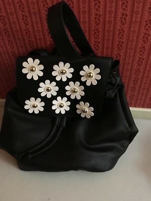 Bueno backpack bag Bueno | Bags | Bueno Black Leather Backpack With Gold Trim  main image 3