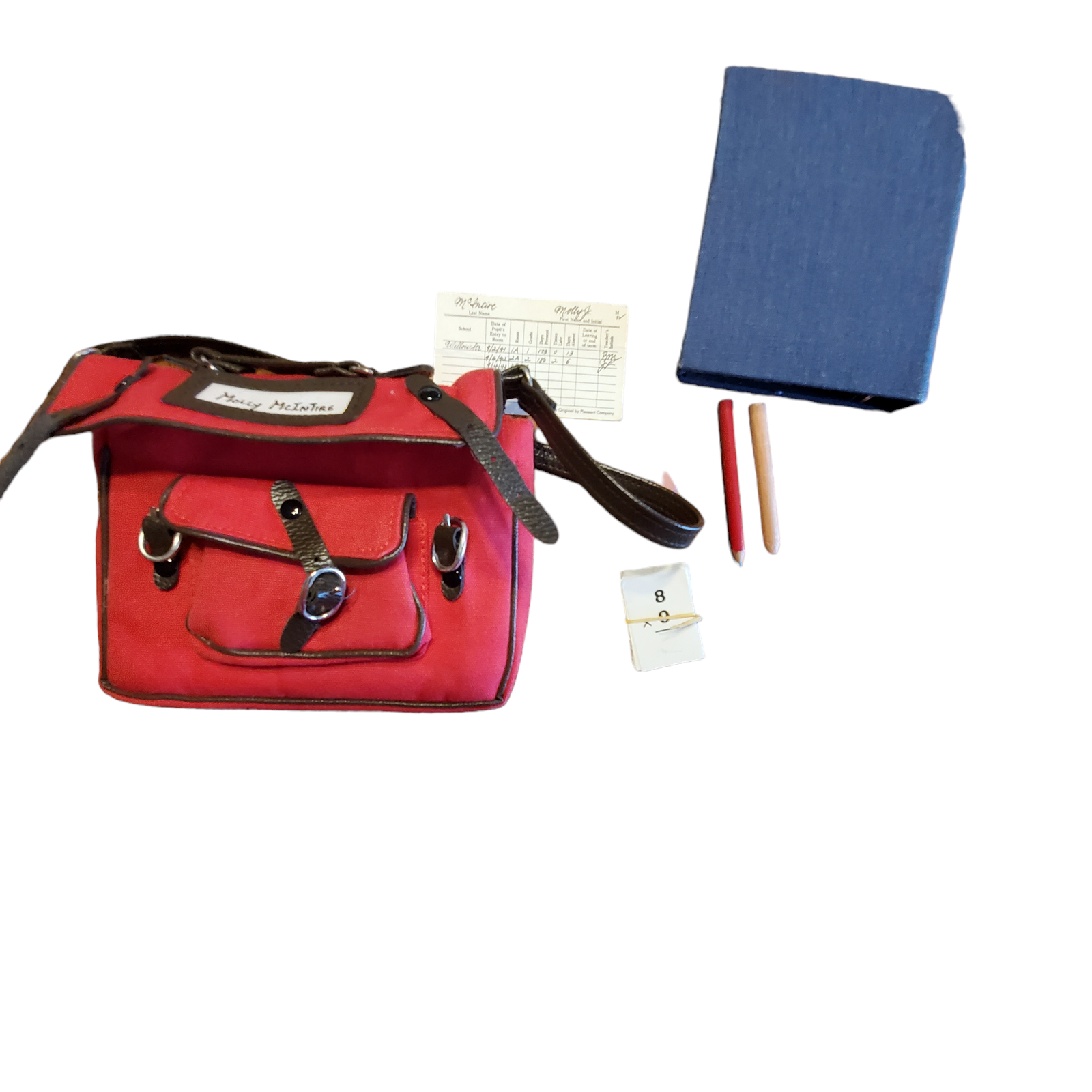 American Girl Molly McIntire 18" doll book bag school bag set notebook