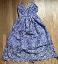 eri and ali anthropology lavender lace tea length gown size xs petite 