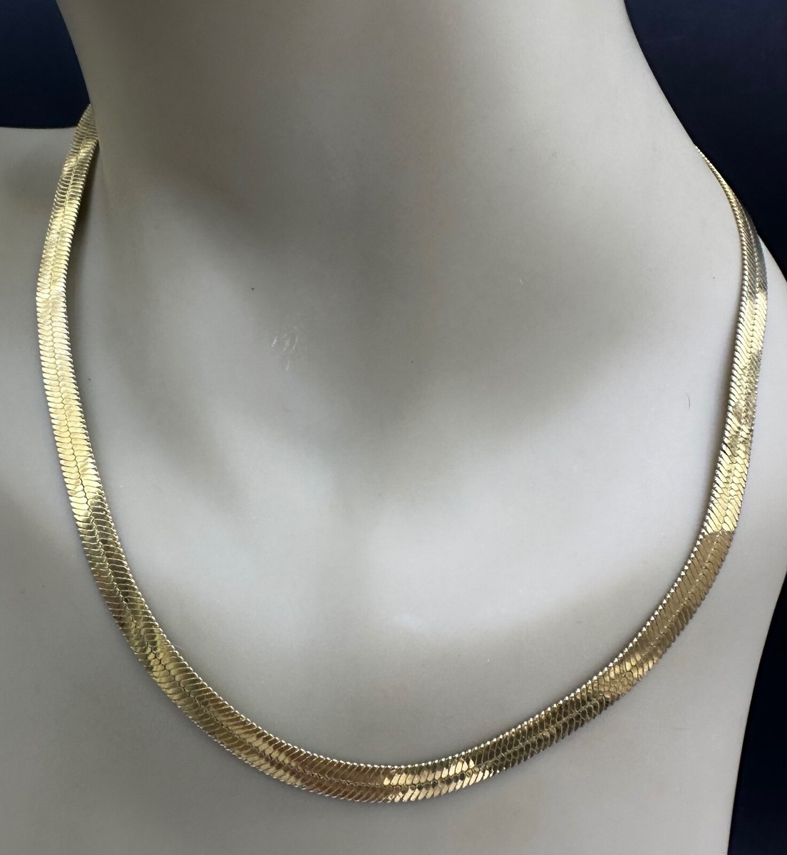 ESTATE GOLD PLATED CLASSIC FLAT SNAKE CHAIN NECKLACE 17