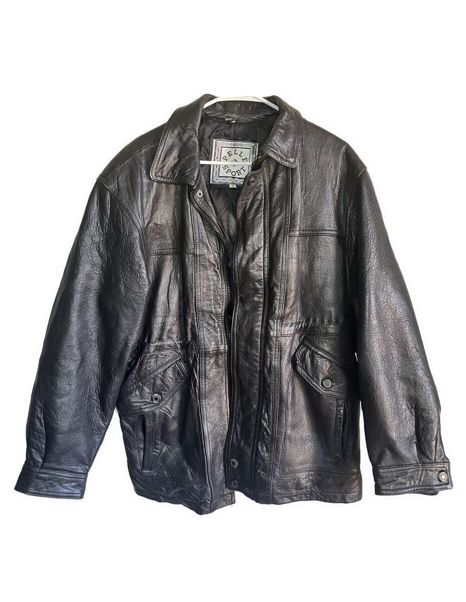 Pelle Sport Leather Jacket Heavy Duty Black Leather Thick Pelle Sport Leather Jacket Heavy Duty Black Leather Thick