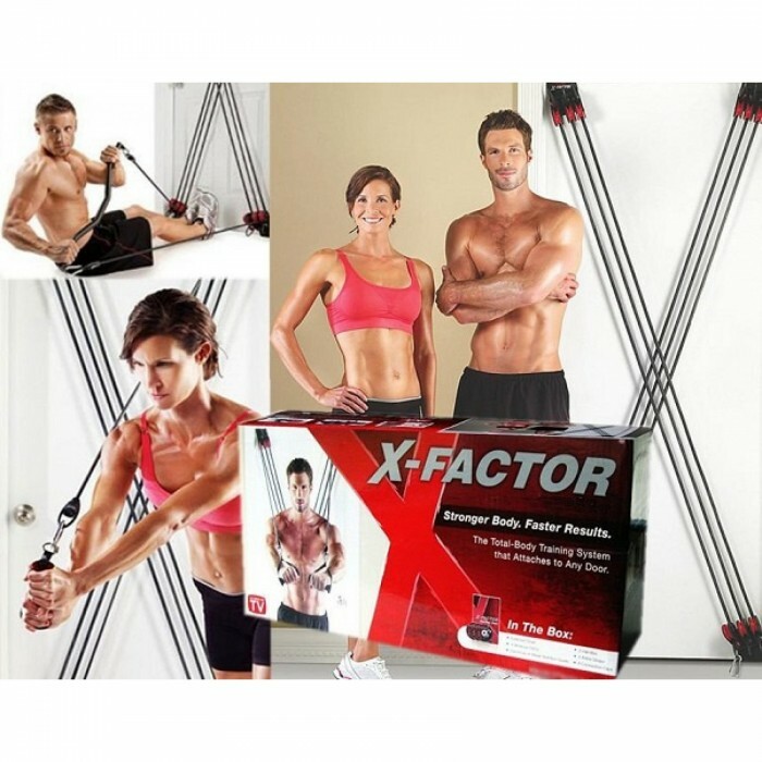 X-Factor TM Door Gym Total Training Workout Resistance Band Exercise System NEW