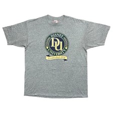 Vintage Disney Designs Disney University T-Shirt Graphic Print Gray No Sz Fits L