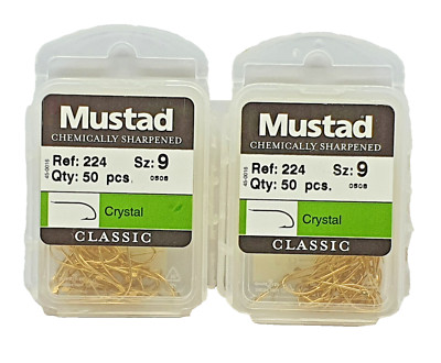 2 Packungen à 50 Stück - Ami MUSTAD Crystal - Ref. 224 - Größe 9 - FG579
