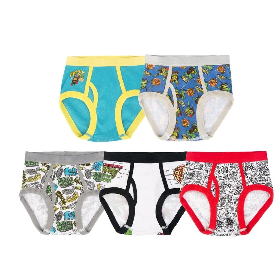 Paquete de 5 calzoncillos ropa interior de personajes Tortugas Ninja mutantes adolescentes para niños talla 6 Foto 3 de 4