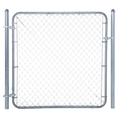 Chain Link Fence Gate Single Walk Galvanized Steel Adjustable Anti Snag 6X5 Feet