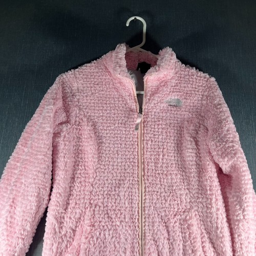 The North Face Girls Laurel Fleece Jacket Size L Pink Lined Collared Full Zip - Picture 4 of 10