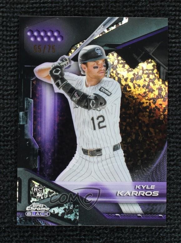 2026 Chrome Black Purple Mini-Diamond Refractor 55/75 Kyle Karros Rookie RC 1ut0