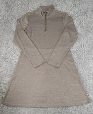 Tommy Hilfiger HerringboneLong Sleeve Skater Dress Women's M 1/4 Zip Mock Neck