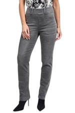 DG2 by Diane Gilman Women's Shaper Denim Straight Leg Jean Gray