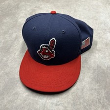 New Era 59Fifty Cleveland Indians Chief Wahoo Hat Cap Size 7 7/8 Fitted