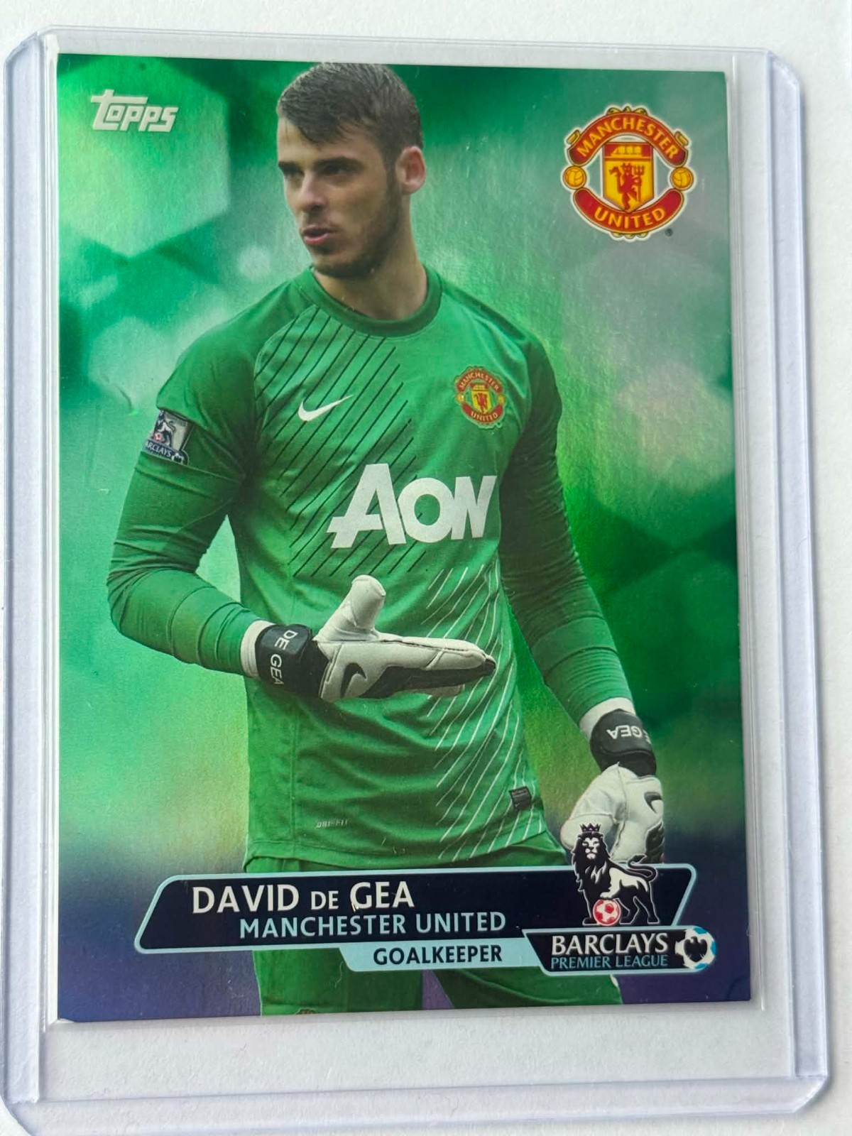 2013 Topps English Premier Gold Green - DAVID DE GEA  #75/99 Manchester United
