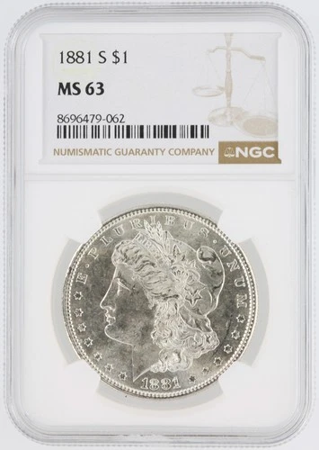 1881-S Morgan Silver Dollar NGC MS63 S$1 San Francisco Minted No Reserve