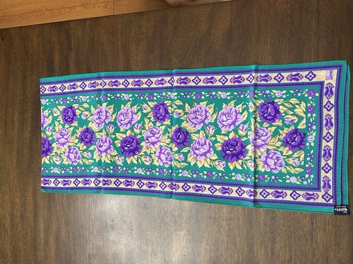 Honey 100% Silk Scarf (turquoise, Purple, Multicolor, Floral)