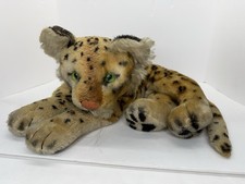 Vintage Mohair Steiff Leopard Cat Plush Reclining Lounging Large 21  Long