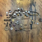 Small Lot Of Vintage Costume Jewelry Cuff Links  Pendant Pins Fobs