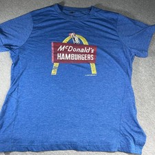 Vintage McDonald's Hamburgers Blue Graphic T-Shirt Youth Large