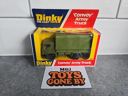 Vintage Dinky Convoy Army Truck 687 Green In Original Pictural Box 1977 #T5