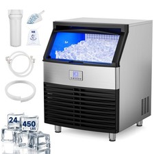 Commercial Ice Maker, 450Lbs/24H Under Counter Ice Machine, 120LBS Storage Bin