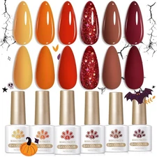 Born Pretty Fall Winter Gel Nail Polish Pumpkin Caramel Orange caramel honey 