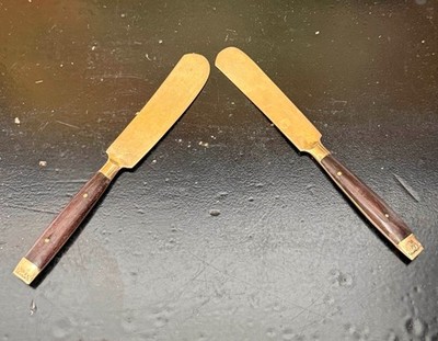 Vintage Small Brass Spreading Knives Thailand X2